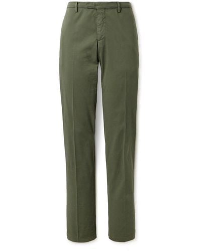 Boglioli Straight-leg Cotton-blend Twill Pants - Green