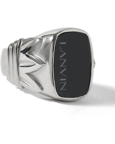 Lanvin Sterling Silver And Enamel Ring - Metallic