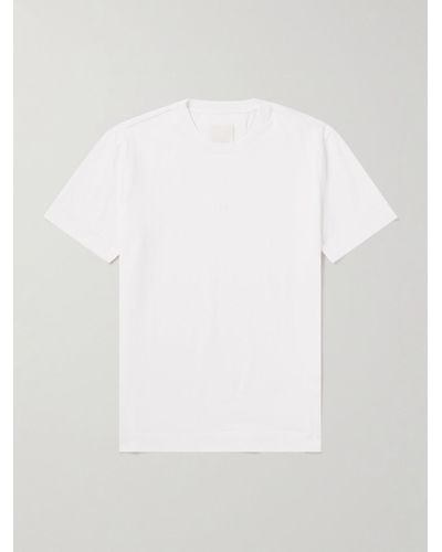 Givenchy T-shirt in jersey di cotone con logo ricamato - Bianco