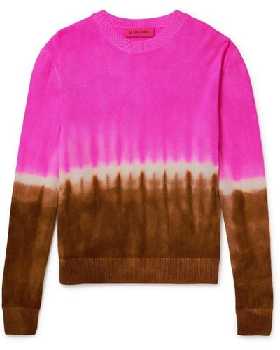 The Elder Statesman Tranquility Tie-dyed Cashmere Sweater - Pink