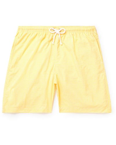 Anderson & Sheppard Straight-leg Mid-length Floral-print Swim Shorts - Yellow