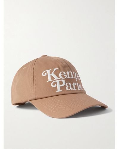 KENZO Logo-embroidered Cotton-twill Baseball Cap - Natural