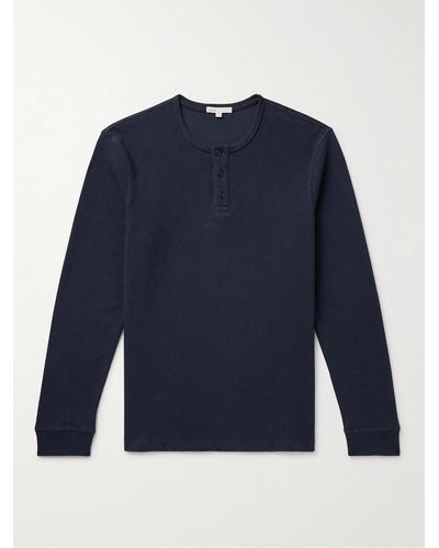 Onia Maglia henley in misto cotone punto waffle - Blu