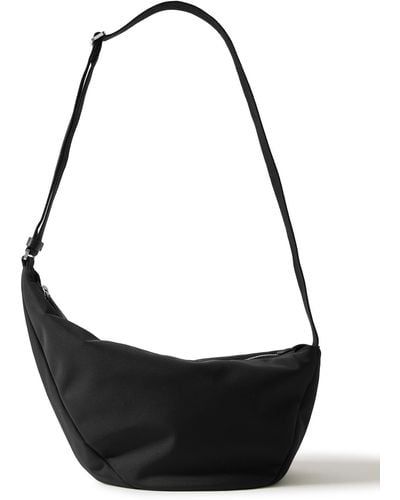 The Row Slouchy Banana Two Leather-trimmed Canvas Belt Bag - Black