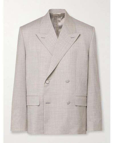 Givenchy Double-breasted Wool-twill Blazer - Grey