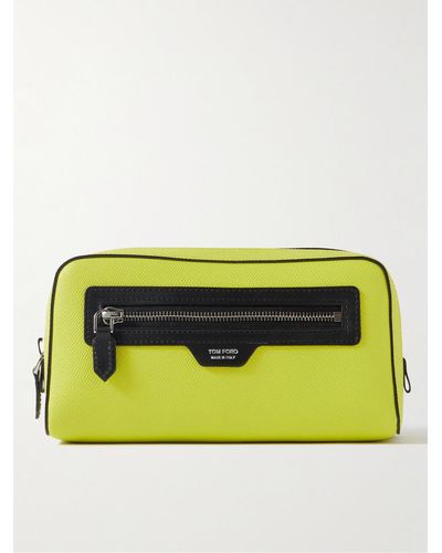 Tom Ford Full-grain Leather Wash Bag - Yellow