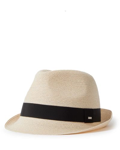 Saint Laurent Grosgrain-trimmed Hemp Fedora - Natural