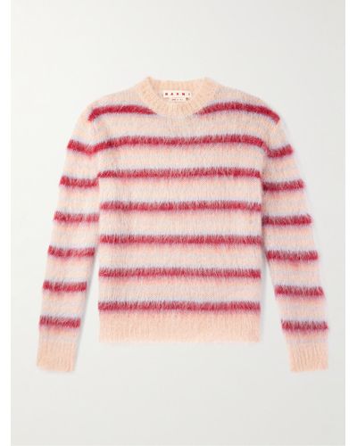Marni Striped Mohair-blend Sweater - Pink
