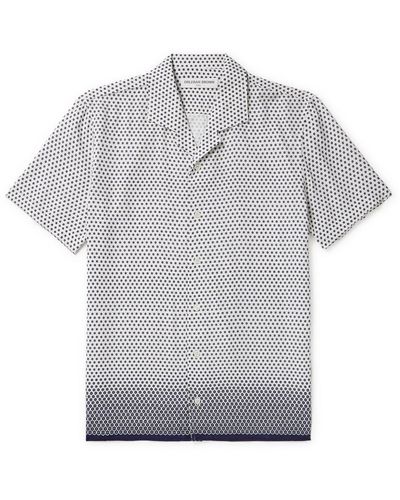 Orlebar Brown Hibbert Camp-collar Printed Voile Shirt - Gray