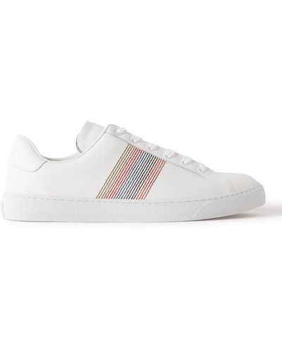 Paul Smith Hansen Embroidered Leather Sneakers - White