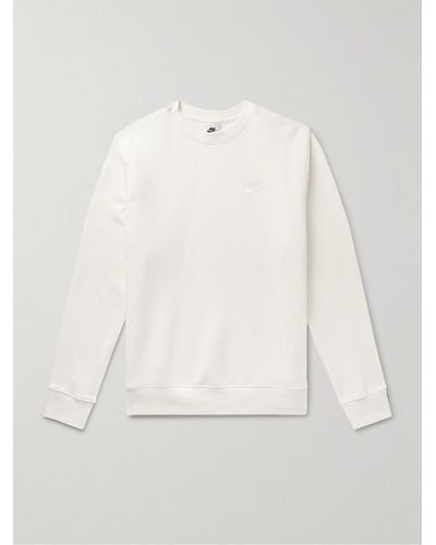 Nike Sportswear Club Sweatshirt aus "Tech Fleece"-Material aus einer Baumwollmischung mit Logostickerei - Natur