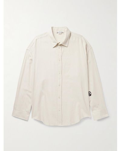 Acne Studios Setar Oversized Logo-appliquéd Cotton Shirt - Natural