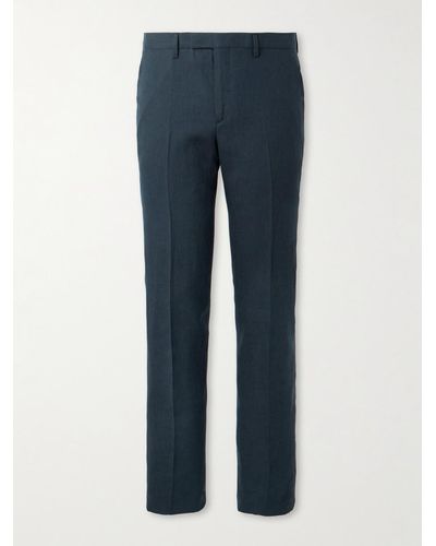 Paul Smith Slim-fit Linen Suit Pants - Blue