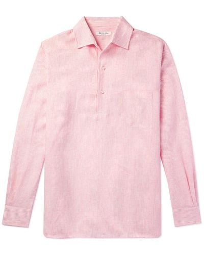 Loro Piana André Striped Linen Shirt - Pink