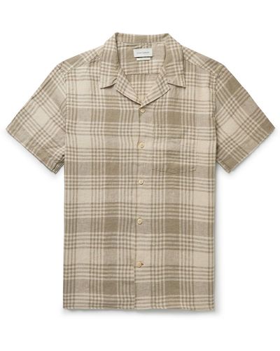 Oliver Spencer Havana Camp-collar Checked Linen Polo Shirt - Multicolor