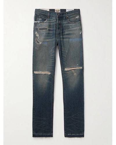 GALLERY DEPT. Starr 5001 Straight-leg Paint-splattered Distressed Jeans - Blue