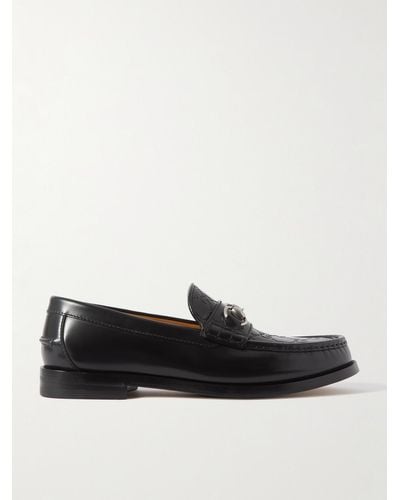Gucci Kaveh Logo-embossed Horsebit Leather Loafers - Black