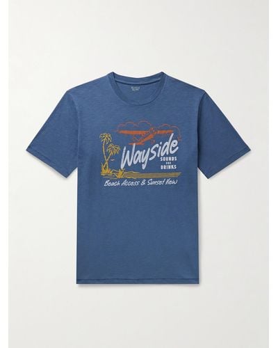Hartford Wayside T-Shirt aus Flammgarn-Jersey aus Baumwolle mit Print - Blau