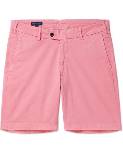 Peter Millar Concorde Garment-dyed Stretch-cotton Twill Shorts - Pink