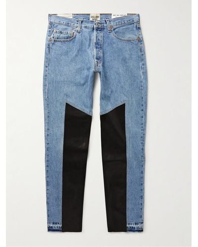 GALLERY DEPT. Jeans slim-fit con pannelli in pelle K.H. - Blu