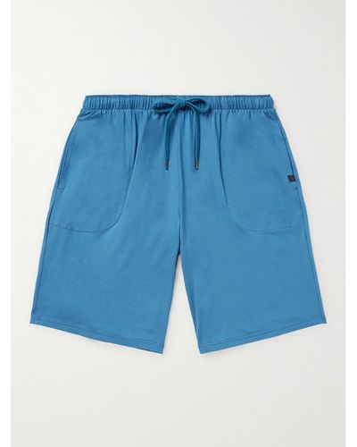 Derek Rose Basel 15 Straight-leg Stretch-modal Jersey Drawstring Shorts - Blue