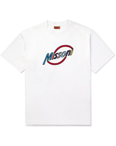 Missoni Logo-print Cotton-jersey T-shirt - White