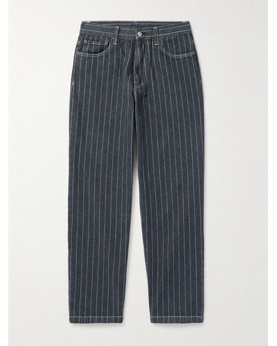 Carhartt Orlean Straight-leg Hickory-striped Jeans - Blue