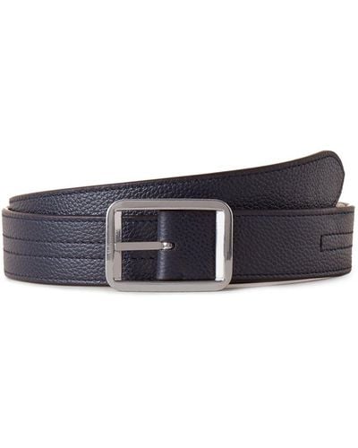Mulberry Reversible Belt In Midnight And Pink Heavy Grain - Blue