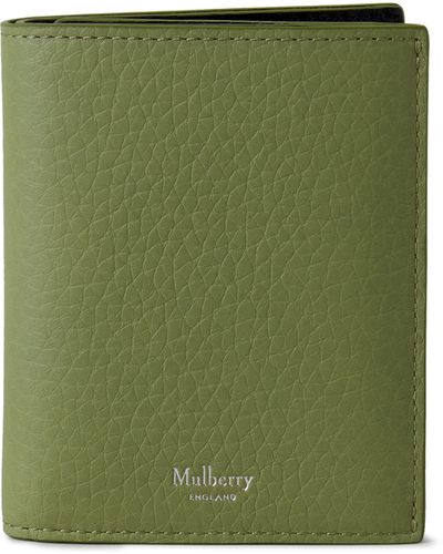 Mulberry Trifold Wallet In Summer Khaki Heavy Grain - Green