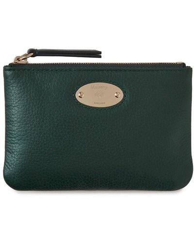 Mulberry Plaque Small Zip Coin Pouch - Green