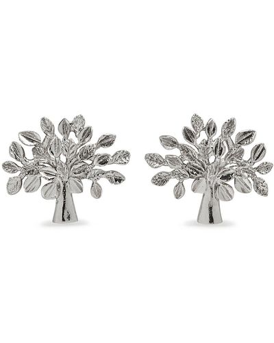 Mulberry Tree Earrings In Silver Sterling Silver - Metallic