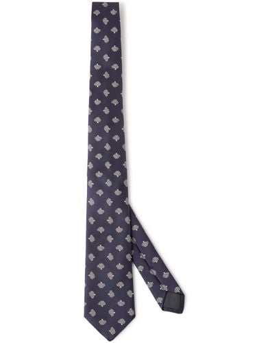 Mulberry All Over Tree Tie - Blue