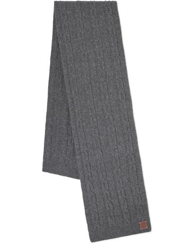 Mulberry Softie Chain Cable Knit Scarf - Gray