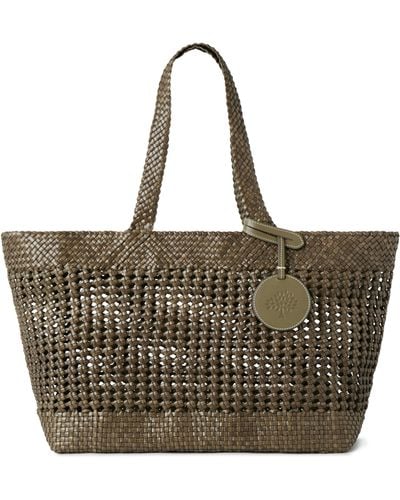 Mulberry Large Woven Leather Tote - Brown