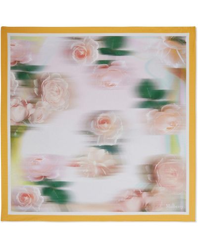 Mulberry Rose & Blur Border Square - Metallic