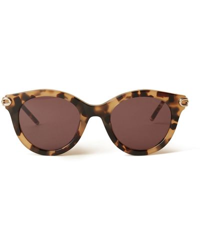 Mulberry Penny Sunglasses In Tortoiseshell Acetate - Brown