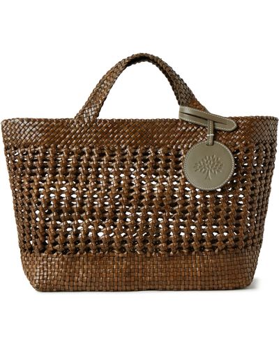 Mulberry Small Woven Leather Tote - Brown