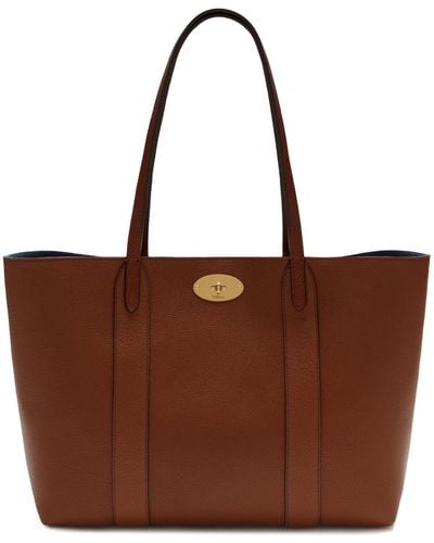 Mulberry Bayswater Tote In Oak Small Classic Grain Leather - Brown