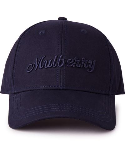 Mulberry Logo Embroidered Baseball Cap - Blue