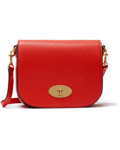 Mulberry Small Darley Satchel In Lipstick Red Small Classic Grain