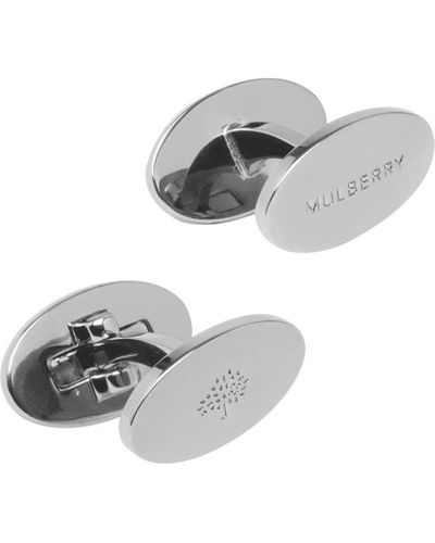 Mulberry Oval Reversible Cufflinks - Metallic