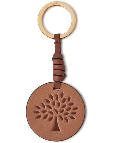 Mulberry Tree Leather Keyring - Brown