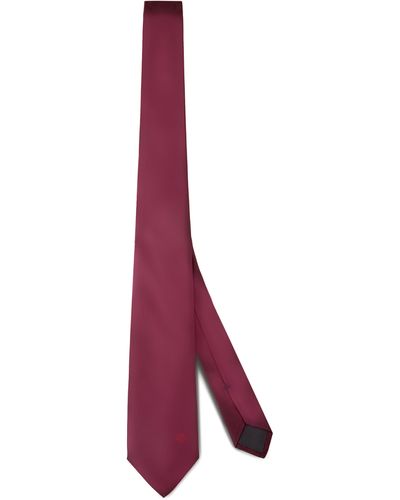 Mulberry Solid Color & Embroidered Tree Tie - Purple