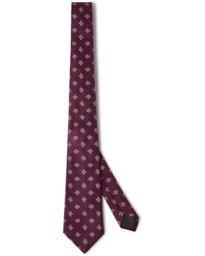 Mulberry All Over Tree Tie - Purple