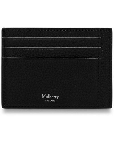 Mulberry Card Holder In Black Small Classic Grain