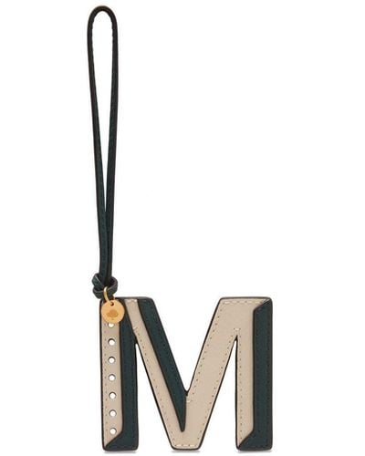 Mulberry Bi-colour Leather Keyring- M - Metallic