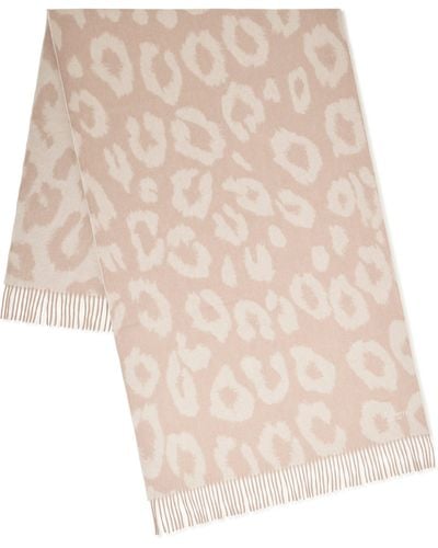 Mulberry Leopard Merino Wool Scarf - Natural