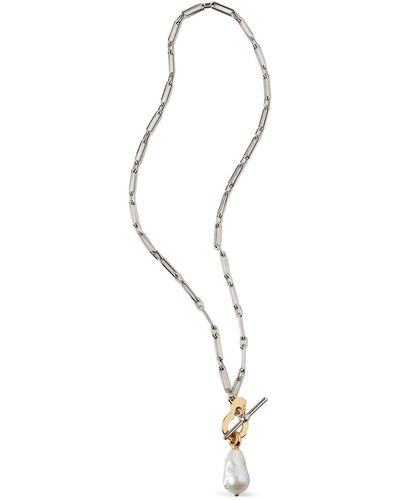 Mulberry Amberley Baroque Pearl Necklace In Silver Baroque Freshwater Pearl And Silver Plated Brass - Metallic