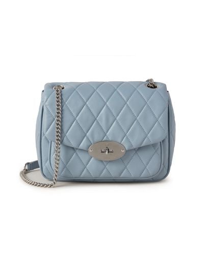 Mulberry Small Darley Shoulder Bag In Cloud Quilted Shiny Calf - Blue