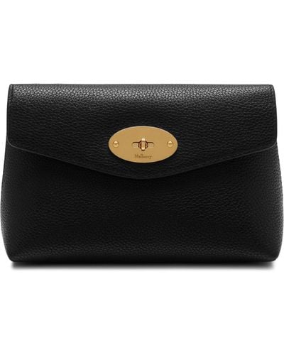 Mulberry Darley Cosmetic Pouch In Black Small Classic Grain